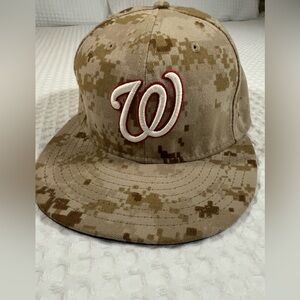 Washington Nationals Youth Fitted Hat Camo 59FIFTY New Era Size 6 7/8 MLB Cap